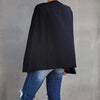 Spring and Autumn Leaderless Design Cape Suit Jacket Office Casual Loose Top Cape Collar Open Sleeve Cape Women's Jacket