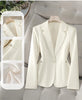 Women Blazer Fuchsia Apricot Black Long Sleeve Single Button Suit Ladies Work Wear Jacket Coat Female Outerwear 4XL