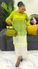 Tassel Patchwok Color Block Dress for Women Pleated Puff Sleeve Mid-calf Dresses Female Autumn