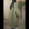 Oversized Diamond Plaid Down Cotton Jacket European Women Coat Long Lightweight Cotton Jacket Winter Parka Coat Female