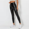 PU Leather Leggings Women Sexy Scrunch Butt Leggings Girls Faux Leather Yoga Pants High Waist Push Up Casual Leggings