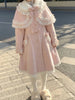 Japanese Lolita Ladies Coat Sweet and Fresh Kawaii Gentle Bow Lace Tweed Coat Autumn and Winter Daily Versatile Outerwear Jacket