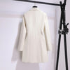 Women Spring Women Clothing Suit Skirt Jacket Belt Waist Slim Suit Women Blazer Long Coat Black Blazers