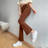 Women Flare Jeans Winter Streetwear Y2K Straight Pants Ankle Length Denim Jeans Girls Party Casual Retro Blue Trousers