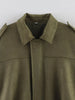 Spring Women's Suede Texture Effect Loose Version of Lapel Shoulder Jacket