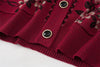 O-neck Women Autumn Winter Coat Middle-Aged Elderly Mother Knitting Cardigan Sweater Coat Warm Loose Jacket Grandma Clothin