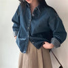 Korean Loose Casual Women's Denim Shirt Vintage Outerwear Spring Blusas Tops Long Sleeve Thin Casual Coats Street