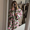 3d Flower Blazer Coat Women Casual Long Sleeve Lapel Single Breasted Loose Jacket Female Autumn Winter Chic Lady Outwear