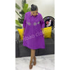 Autumn and Winter Africa Women's Clothing Solid Color Splicing Dress Pleated Loose Women's Cardigan Dresses