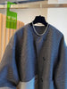 Korean Style Single Breasted Coats Women Autumn Patchwork Gray Loose Casual Coats