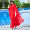 Women Long Sleeve Dress White Chiffon Spring Vintage Casual Maxi Dresses For Elegant Prom Clothes