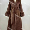 White Turn Coat Women's Autumn Winter Belt Woolen Coat Fur Coat Fragrant Wind High end Lightweight Short Fur Neck