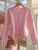 Korean Pink Temperament Knit Cardigan Sweater Women Autumn Winter Casual High-Quality Knitting Sweater Jacket Femme