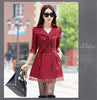 2026Spring Autumn Windbreaker Coat Women Slim Mid Long Lace Trench Coat Female Casual Double-breasted Outerwear Tops