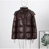 Solid Hooded Padded Jacket Women's Warm Long Sleeve Oversized Jacket Autumn Winter Lady High Street Outerwear