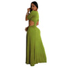 Women O-neck High Split Ruched Bodycon Midi Maxi Dress Fall Street Evening Party Club Vestidos Sexy Long Dresses