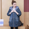 Winter Women Lamb Wool Thick Denim Jacket 3XL Loose Hooded Windbreaker Coat Casual Zipper Jeans Outerwear Warm Parkas