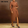 Women's Set Full Sleeve Long Blazer Coat+ Long Dress Suit Winter Streetwear Two 2 Piece Set Africa OL Work Outfits