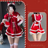 Christmas Dress Suit Women Xmas Cosplay Costume Red Suit Party Rabbit Ears Headwear Year Hooded Shawl Christmas Girl Set