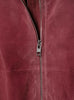 Women Stand Collar Leather Pilot Jacket Red Zipper Cropped Coat Casual Outerwear Streetwear