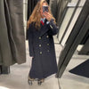 Elegant Shawl Collar Lace Up Long Woolen Coat Women Full Sleeve Belt Lapel Thick Overcoat Autumn Winter Lady Chic Outwear