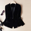 Autumn Long Sleeve Casual Office Work Blazers Lady Jackets Coat Female Tops Gold velvet Women Blazer Korean