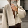 Casual Pu Leather Women's Jacket Chic Solid Long Sleeve Stand Collar Female Outwear Autumn Winter Street Short Lady Jacket