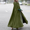 Women Long Cape Cloak Stylish Hooded Wool Blend Cloak Coat Ladies Autumn Hoodies Poncho Warm Cosplay Jackets Outwear Windbreaker