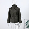 Women Casual Plaid Windbreaker Turn-down Collar Long Sleeve Belt Waist Jacket Spring High Street Lady Commute Coat