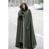 Women Long Cape Cloak Stylish Hooded Wool Blend Cloak Coat Ladies Autumn Hoodies Poncho Warm Cosplay Jackets Outwear Windbreaker