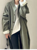 Lazy Loose Stand Up Collar Long Ttrench Coat For Women Spring Autumn Casual British Style Windbreaker Overcoat