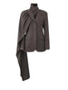 Women Apricot Irregular Big Size Elegant Blazer Scarf Collar Long Sleeve Jacket Spring Autumn 1DH4167