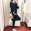 Autumn Runway 2 Pieces Set Knitted Long Sleeve Pullovers Sweater Casual Patchwork Women Tops and Pants Suits Spring