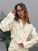 Floral Printed Blazer Skirt Suit Women Elegant Cropped Lapel V-neck Coat Slim Mini Skirts Set Spring Lady Casual Outfit