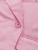 Loose Pink Satin 2 Piece Sets Women Outfit Elegant Long Sleeve Blazer With Mid Waist Mini Skirts Set Female