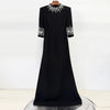 High Street Designer Party Vestido Women's Pearl Studded Diamond Long Dress
