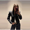 Frog Button Napoleon Short Jacket For Women Spring Stand Collar Cropped Coats Long Sleeve Street Outerwear