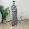 Pleated Dress Round Neck Spliced Fungus Full Sleeve Dresses For Women 2026New Spring Clothing