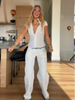 Women Casual Solid Color Wide Leg Pants Versatile High Waist Jeans Lady Autumn Winter Commute High Street Clothes