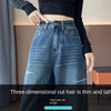 Womens Fleece Lined Jeans Loose Wide Leg Casual Slim Fit Denim Pants Comfortable Y2K Jeans Baggy Jeans Woman Clothing Jeans Y2K
