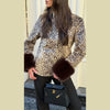 Women's Fur Patchwork Leather Jackets Furry Collar Slim Buttons Full Sleeve Female Coat Autumn Lady Street Outerwear