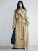 Spring Autumn Oversized Khaki Extra Long Trench Coat for Women Raglan Sleeve Sashes Double Breasted Clothes Overcoat