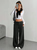Women Autumn Winter Corduroy Pant Retro Wide Leg Trousers Lady Casual High Waist Solid Pants Street Chic Clothes