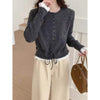 Korean Sweet Lace Patchwork Knitted Cardigan Women Spring Autumn Y2K Harajuku Lace-Up Sweater Coat Short Kawaii O-Neck Knitwear