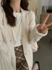 Korean Female Red Knitted Cardigan Sweater Lazy Wind Loose Cardigans Coat Spring Autumn Casual Thicken Sweater Jacket