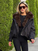 Faux Fur Neck Short Jackets Women Long Sleeve Ruff Thicken Loose Outerwear Female Autumn Winter Chic Daily Coats