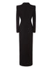 Women Black Single Button X-Long Elegant Blazer Lapel Long Sleeve Jacket Tide Autumn 31A0819