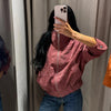 Suede Stand Collar Cropped Jacket Ribbed Hem Autumn Women Retro Daily Outerwear Chic Street Ladies Coat