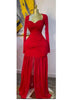 Women Stacked Ruched Draped High Split Pleated Maxi Long Bodycon Dress Holiday Birthday Club Party Evening Dresses