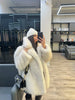 Thick Cotton Winter Fur Coat Women Suit Collar White Medium Long Fox Fur Overcoat Fury Plush Jacket